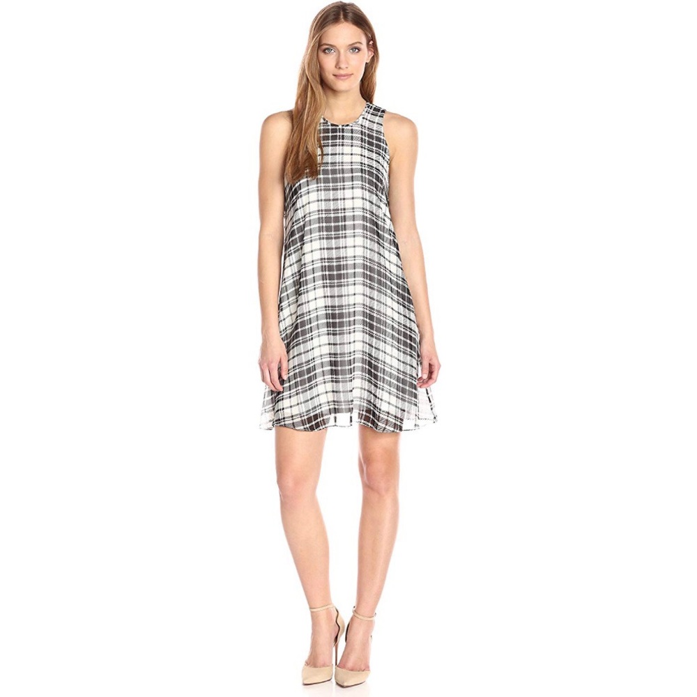 Calvin Klein Sleeveless Round Neck Trapeze Dress